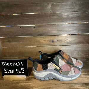 New‎ NWOB Mens Merrell Jungle Moc Scrap Patchwork Leather Shoes Clogs Size 5.5 M